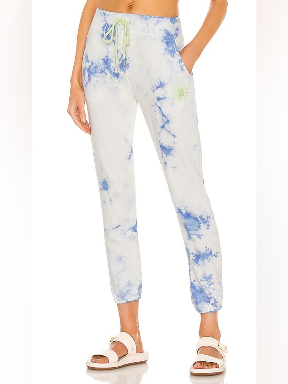 DAYDREAMER Sunny People Light Blue & White Periwinkle Cloud Sweatpants Medium